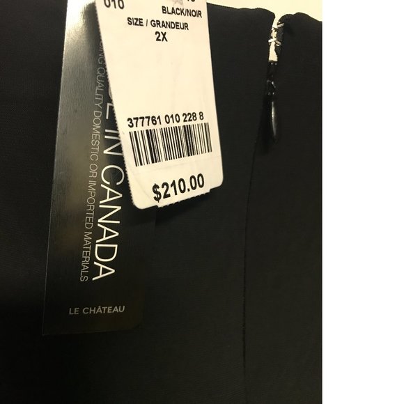 Le Chateau PLUS SIZE Teal Blue Emerald Green Black Leaf Fit Flare Formal dress - Picture 6 of 6